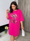 СУКНЯ N858 МАЛИНОВИЙ - Зображення 3