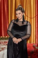 Витончена чорна сукня з преміального велюру - Зображення 3