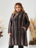 Подовжене альпакове пальто коричневий колір - Зображення 3