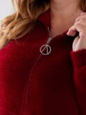 Стильне бордове пальто з альпаки - Зображення 4