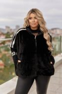 Витончена шубка з акцентним дизайном чорний колір - Зображення 3