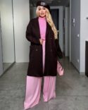Стильне кашемірове пальто з поясом - Зображення 3