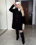 Стильне кашемірове пальто з поясом - Зображення 4