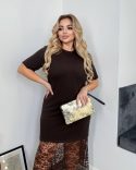 Вишукана сукня з ажурною спідницею шоколадний - Зображення 3